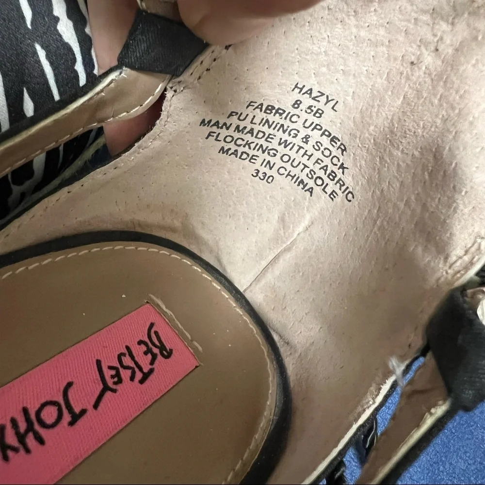 Betsey Johnson Womens Hazyl Espadrille Shoes Black Ankle Strap 8.5